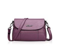 NICOLE & DORIS Women's Shoulder Bag Small Handbag Shoulder Bag PU Leather Fashion Shoulder Bag Messenger Bag, purple, M, Handbag
