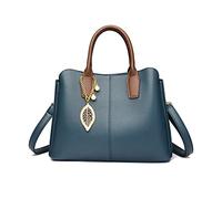 NICOLE & DORIS Women's Top-Handle Bags Fashion Handbags for Ladies Designer Tote Bag Shoulder Bag PU Leather with Light Golden Hardware Blue