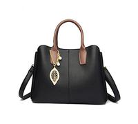 NICOLE & DORIS Women's Top-Handle Bags Fashion Handbags for Ladies Designer Tote Bag Shoulder Bag PU Leather with Light Golden Hardware Black