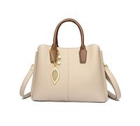 NICOLE & DORIS Women's Top-Handle Bags Fashion Handbags for Ladies Designer Tote Bag Shoulder Bag PU Leather with Light Golden Hardware Khaki