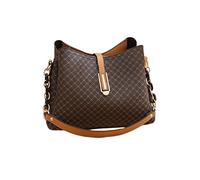 NICOLE & DORIS Women's Top-handle Bags,Multi Pockets PU Leather Shoulder Bags With Adjustable Long Strap,Retro Cross body Bag for Work Business College Travel Dark brown