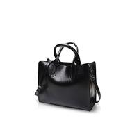 NICOLE&DORIS Women's Tote Crossbody Messenger PU Leather Handbag, Black, M