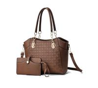 NICOLE & DORIS Womens Tote Handbags Elegant Top Handle Bag PU Leather Shoulder Bags Large Capacity Handbag and Purse Set Crossbody Bag for Work Travel Shopping Brown