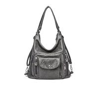 NICOLE & DORIS Womens Tote Handbags Large Shoulder Bag 2 in 1 Backpack Multifunctional Hobo Bags Soft PU Leather Slouchy Shopper Bag Travel Bag Grey