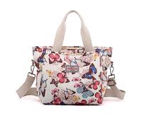 NICOLE & DORIS Womens Totes Bag Casual Shoulder Bag Large Multi Pocket Handbag Top Handle Shopping Bag Colourful Weekend Bag Crossbody Bag for School Work Travel Colourful Butterflies
