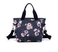 NICOLE & DORIS Womens Totes Bag Casual Shoulder Bag Large Multi Pocket Handbag Top Handle Shopping Bag Colourful Weekend Bag Crossbody Bag for School Work Travel Pink Flowers