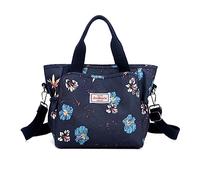 NICOLE & DORIS Womens Totes Bag Casual Shoulder Bag Large Multi Pocket Handbag Top Handle Shopping Bag Colourful Weekend Bag Crossbody Bag for School Work Travel Blue Flowers