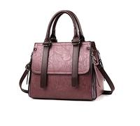 NICOLE & DORIS Women's Vintage Shoulder Bag - Designer Crossbody & Work Bag - PU Leather Medium Size Purple