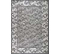 Nicole Luxury Indoor and Outdoor Flat Pile Rug London Rug Company Grey 240cm x 340cm