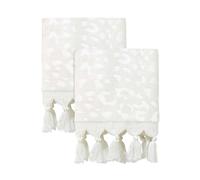 Nicole Miller Bathroom Accessories Celina Collection, 2pc Hand Towels, Cream 2 Count