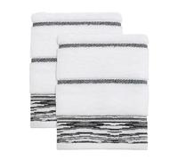 Nicole Miller - Hand Towels, Soft & Absorbent Cotton, Dorm Room Essentials, Set of 2 (Sydney Collection, White/Black)