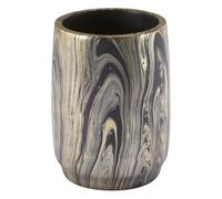 Nicole Miller - Tumbler, Resin Countertop Accessories, Ideal for Home & Bathroom, Dorm Room Essentials (Harper Collection, Black/Gold)