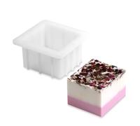 Nicole Swirl 4 Inch Loaf Soap Silicone Mold Rectangle White Mould DIY Handmade Making Tool