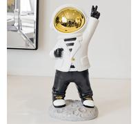 nicolet victory astronaut sculpture in black white and gold