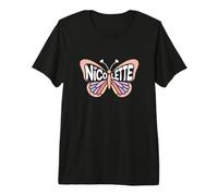 Nicolette Butterfly - Personalized Cute Name Word Art Premium T-Shirt
