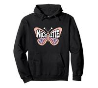 Nicolette Butterfly - Personalized Cute Name Word Art Pullover Hoodie