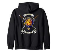 Nicolson Scottish Clan Badge Tartan & Swords (back) Zip Hoodie