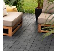 10 Pack Garden Composite Interlocking Decking Tiles Recycled Material 30 x 30cm