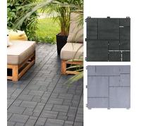 Pack of 10 Mosaic Garden Patio Cosmopolitan Interlocking Deck Tiles Light Grey Nicoman Light Grey One Size