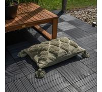 Nicoman 10 X Composite Interlocking Patio & Deck Tiles - All Weather Wood-Effect Garden Paving - Each Measure 30 X 30 X 1.5Cm, Dark Grey