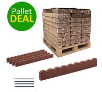 Nicoman 120Pcs Brown Scallop Lawn Edging Rubber Gaden Border - Half Pallet