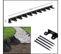Nicoman 1m Flexi Landscape Black Plastic Invisible Lawn Edging Garden Border | Size: 10 Pack Nicoman Black 10 Pack