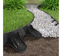 Nicoman 1m Flexi Landscape Black Plastic Invisible Lawn Edging Garden Border | Size: 12 Pack Nicoman Black 12 Pack