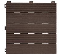 Nicoman 40 X Composite Interlocking Patio & Deck Tiles - All Weather Wood-Effect Garden Paving - Each Measure 30 X 30 X 1.5Cm, Brown
