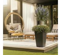 Nicoman 61Cm Tall Black Rubber Planters - Non-Crack Non-Shed Indoor Outdoor Planter