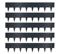 Nicoman 5 X Anthracite Grey Metal Garden Lawn & Border Edging - Face Height 11.5Cm