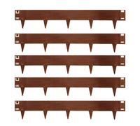 Nicoman 5M Corten Lawn Edging Border,Pre-Rusted Galvanised Steel Garden Border Edging, Easy to install Flexible Grass Landscaping Pathway Edge Strip