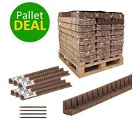 Nicoman 60Pcs Brown Mower Edge Lawn Edging Rubber Garden Border - Half Pallet