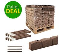 Nicoman 60Pcs Brown Roman Stone Lawn Edging Rubber Garden Border - Half Pallet