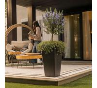 Nicoman 61Cm Tall Black Rubber Planters - Non-Crack Non-Shed Indoor Outdoor Planter