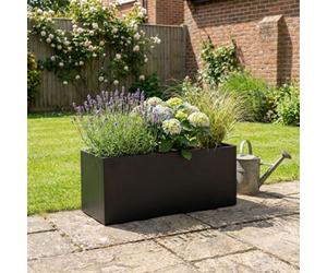 Nicoman 80Cm Galvanised Matte Black Trough Planter