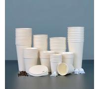 Nicoman Single Wall White Paper Cups for Hot & Cold Drinks Premium Disposable Coffee Tea Paper Cups, Perfect for Your Home, Café, Work, Parties or Outdoors - 8oz (100 Cups)