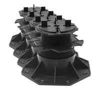 Nicoman Adjustable Tile & Paver Support Pedestal - Height Adjustable, Black Heavy-Duty Plastic, Paving Leveling & Drainage System (Tile Pedestal - 4 Pack, 60-140mm)