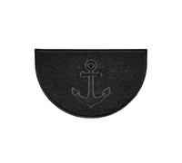 Nicoman Anchor Embossed Halfmoon Spaghetti Indoor/Outdoor Doormat - Black - No (Suitable for Outdoors)