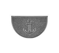 Nicoman Anchor Embossed Halfmoon Spaghetti Indoor/Outdoor Doormat - Grey - Yes (Suitable for Indoors)