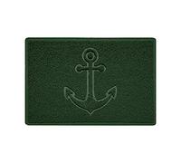 Nicoman Anchor Embossed Shape Door Mat Dirt-Trapper Jet-Washable Doormat-(Use Indoor or Sheltered Outdoor)- (60x40cm/23.6x15.7inches, Small) Green