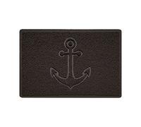Nicoman Anchor Embossed Shape Door Mat Dirt-Trapper Jet-Washable Doormat-(Use Outdoor ONLY)- (60x40cm/23.6x15.7inches, Small) Brown