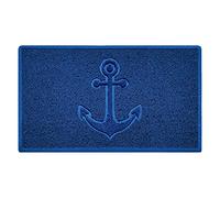 Nicoman Anchor Embossed Shape Door Mat Dirt-Trapper Washable Barrier Doormat-(Use Indoor or Sheltered Outdoor)-(75x44cm/29.5x17.3inches,Medium) Blue