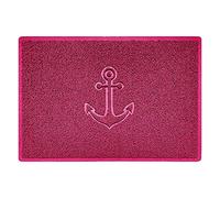 Nicoman Anchor Embossed Shape Door Mat Dirt-Trapper Washable Barrier Doormat-(Use Indoor or Sheltered Outdoor)-(90x60cm/3x2ft,Large) Pink