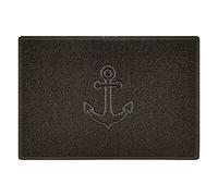 Nicoman Anchor Embossed Shape Door Mat Dirt-Trapper Washable Barrier Doormat-(Use Indoor or Sheltered Outdoor)-(90x60cm/3x2ft,Large) Brown