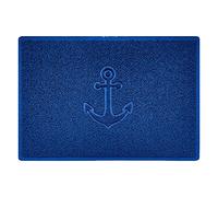 Nicoman Anchor Embossed Shape Door Mat Dirt-Trapper Washable Barrier Doormat-(Use Indoor or Sheltered Outdoor)-(90x60cm/3x2ft,Large) Blue