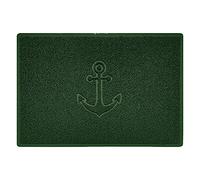 Nicoman Anchor Embossed Shape Door Mat Dirt-Trapper Washable Barrier Doormat-(Use Indoor or Sheltered Outdoor)-(90x60cm/3x2ft,Large) Green