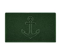 Nicoman Anchor Embossed Shape Door Mat Dirt-Trapper Washable Barrier Doormat-(Use Indoor or Sheltered Outdoor)-(75x44cm/29.5x17.3inches,Medium) Green