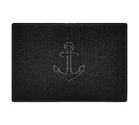 Nicoman Anchor Embossed Shape Door Mat Dirt-Trapper Washable Barrier Doormat-(Use Indoor or Sheltered Outdoor)-(90x60cm/3x2ft,Large) Black