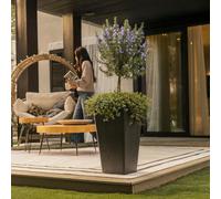 Nicoman 61Cm Tall Black Rubber Planters - Non-Crack Non-Shed Indoor Outdoor Planter