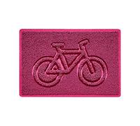 Nicoman Bike Embossed Shape Door Mat Dirt-Trapper Jet-Washable Doormat-(Use Indoor or Sheltered Outdoor)- (60x40cm/23.6x15.7inches, Small) Pink